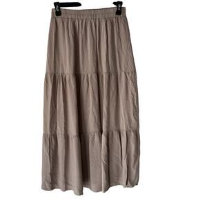 ShoSho Skirt Womens Medium Large Tiered Maxi Pull‎ On Boho Flowy Rayon Casual